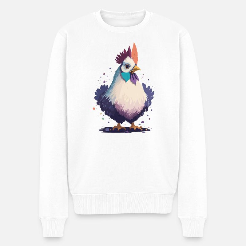 Cute Chicken - Männer Premium Bio Pullover - Weiß