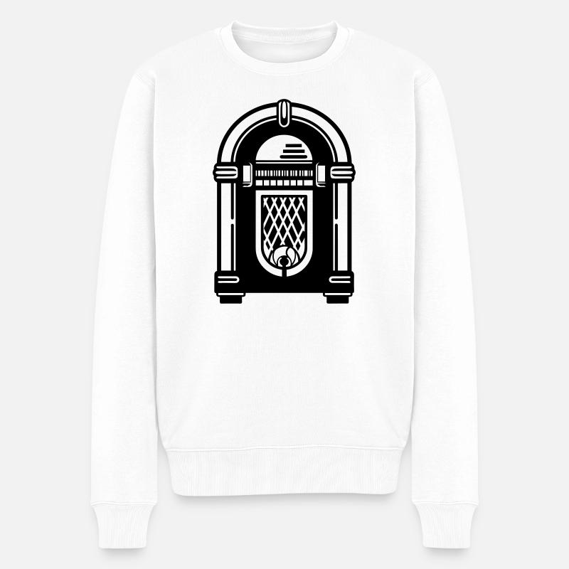 Jukebox - Männer Premium Bio Pullover - Weiß
