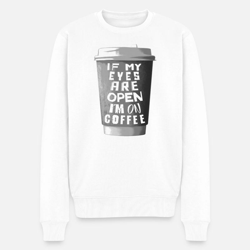 coffee junkie - Pull Premium bio Homme - blanc