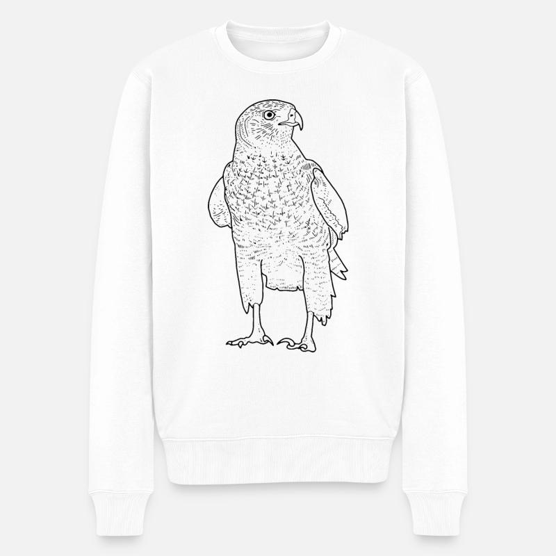 Habicht - Männer Premium Bio Pullover - Weiß