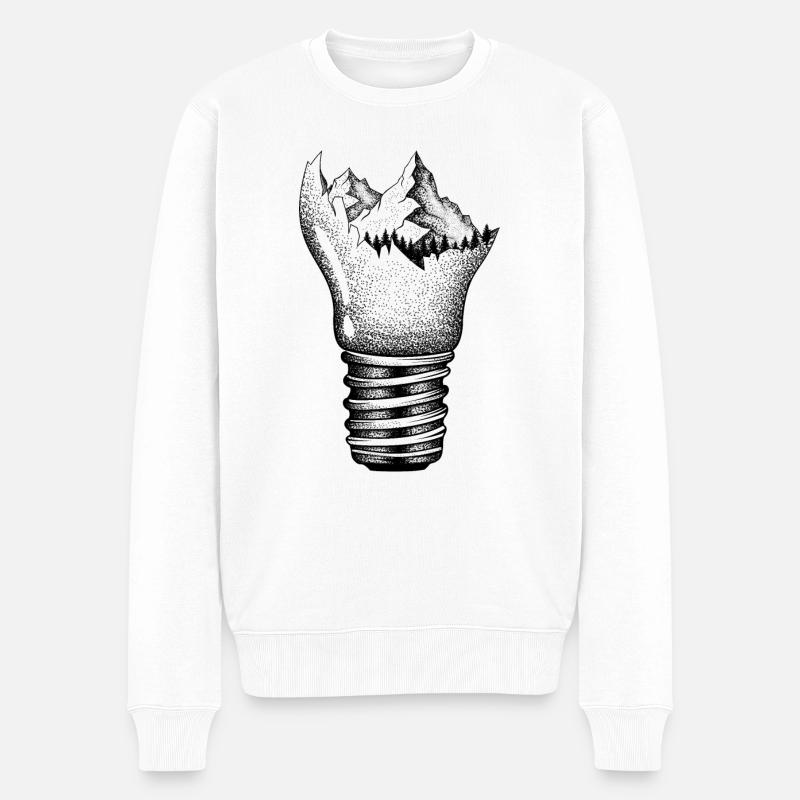 Des montagnes dans une ampoule - Pull Premium bio Homme - blanc