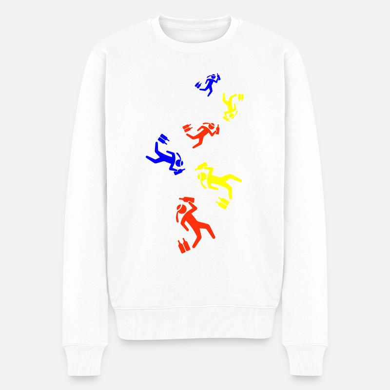 Drinking Bunt - Männer Premium Bio Pullover - Weiß