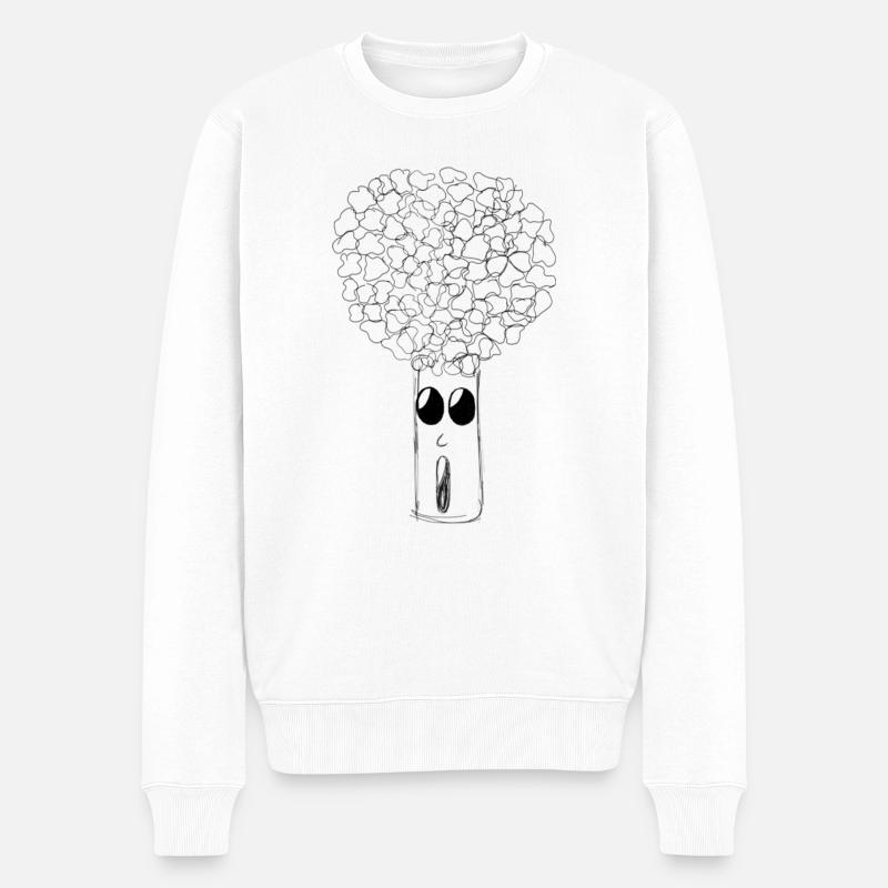 M. Brocolini ~ Kawaii Design | Original par. MMJ49 - Pull Premium bio Homme - blanc