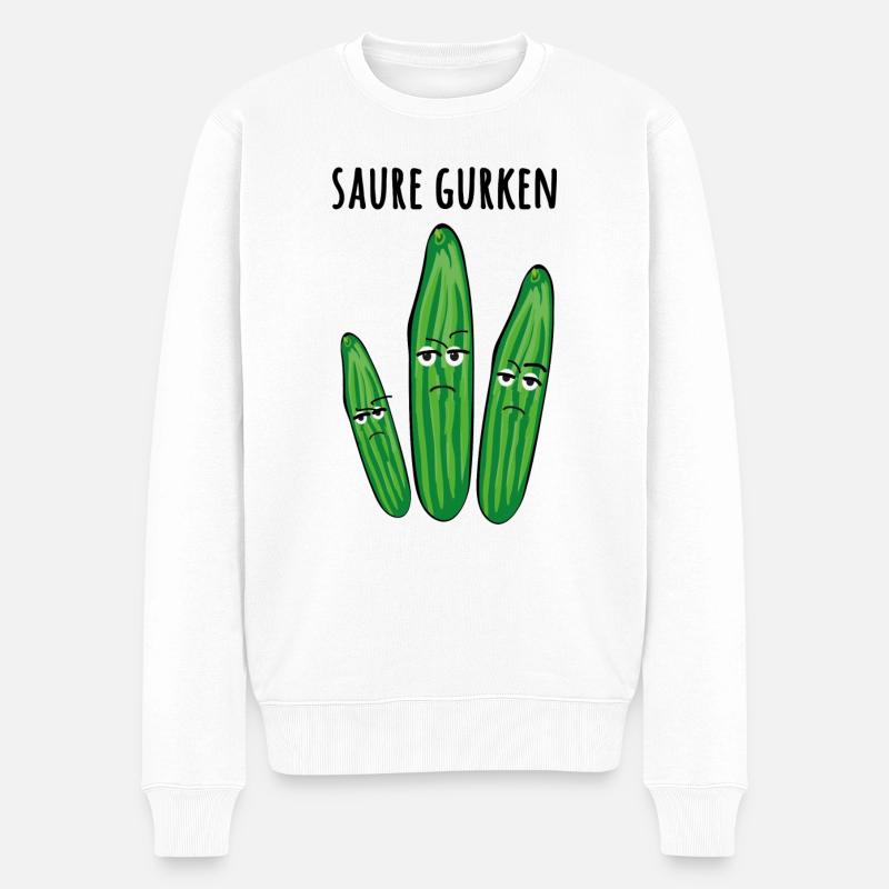 Saure Gurken, Gurken, Trio - Männer Premium Bio Pullover - Weiß