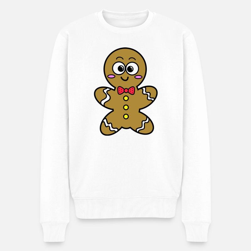 Lebkuchenmann - Männer Premium Bio Pullover - Weiß