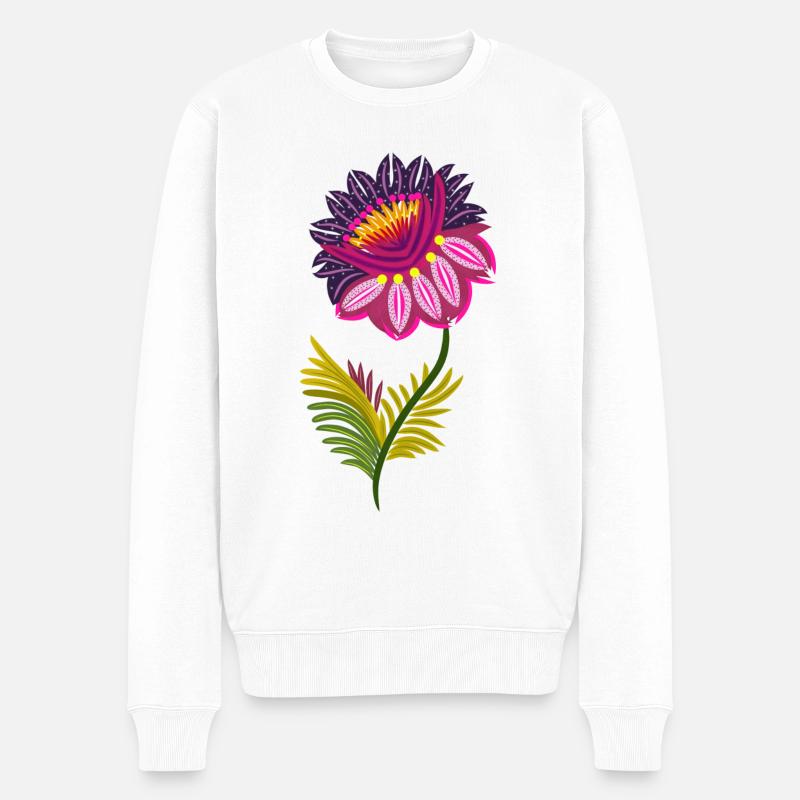 Schöne isolierte Blumen - Männer Premium Bio Pullover - Weiß