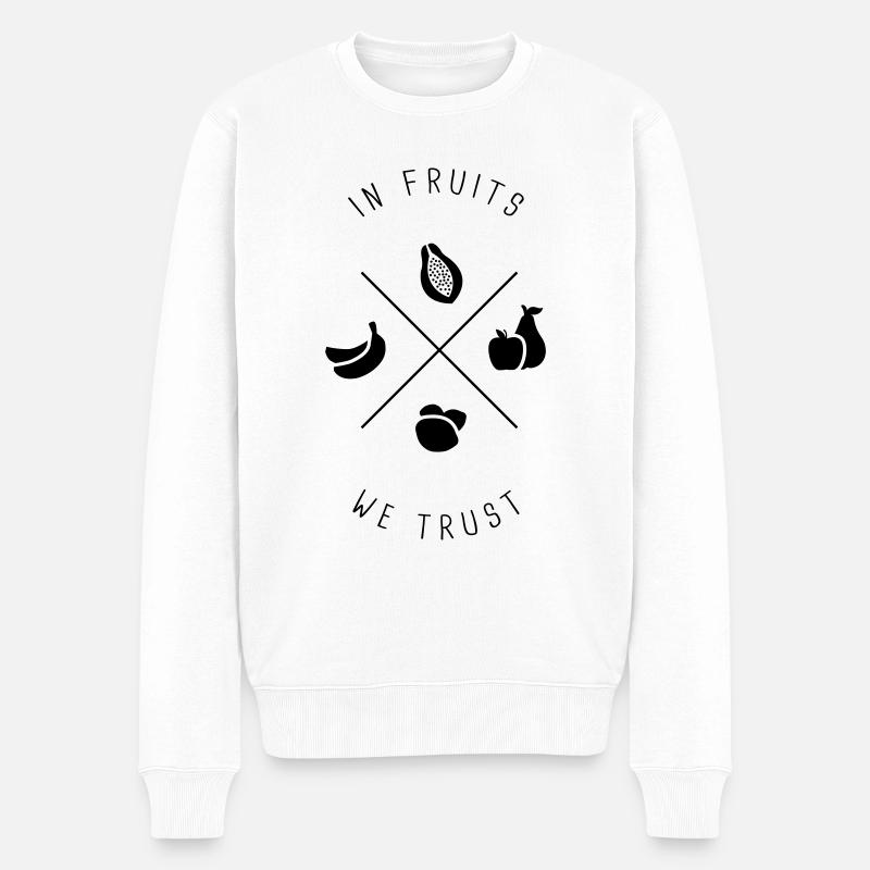 In fruits we trust - Männer Premium Bio Pullover - Weiß