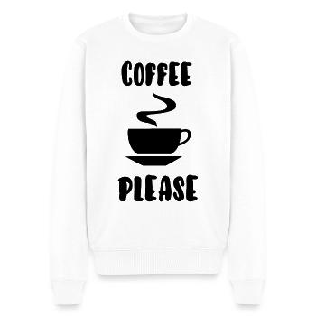 coffee please - Men's Premium Organic Jumper - white - Front - Thijin (182cm)