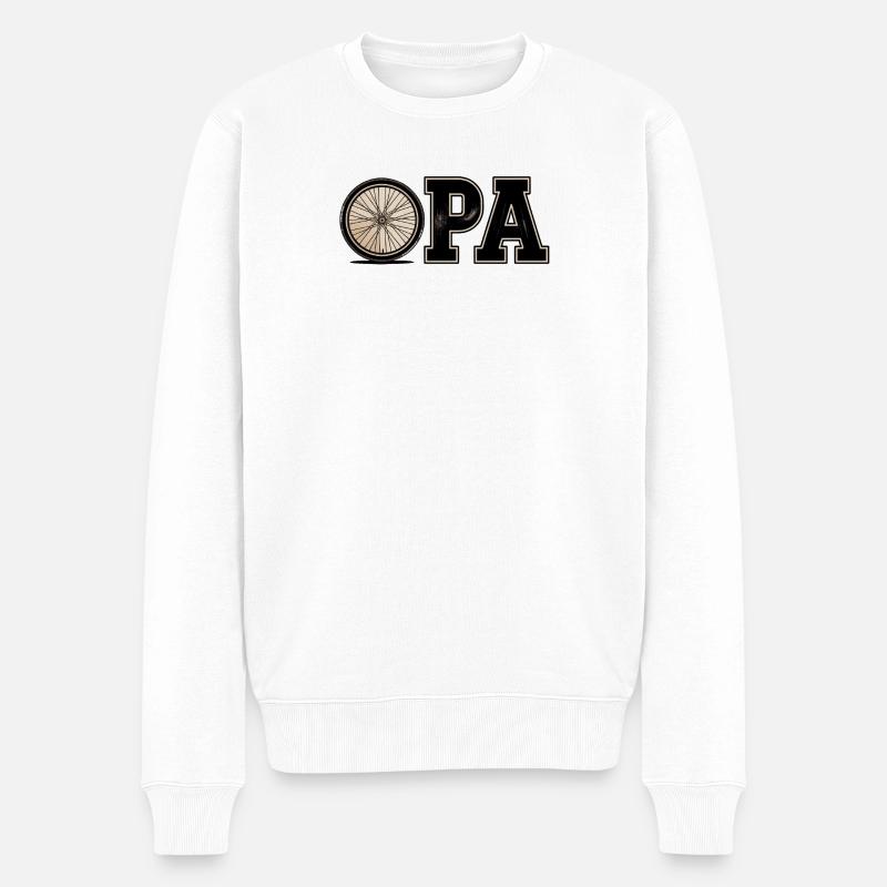 Impression de vélo vintage Design « OPA » - Pull Premium bio Homme - blanc