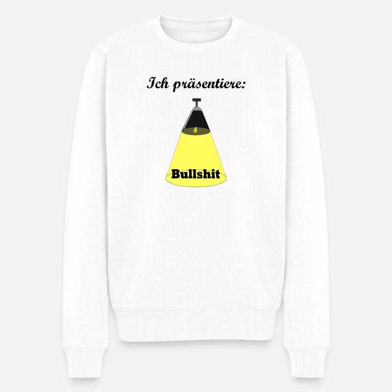 Praesentation Bullshit - Männer Premium Bio Pullover - Weiß