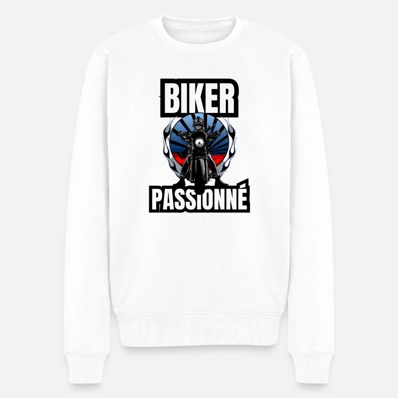 biker passionné - Pull Premium bio Homme - blanc