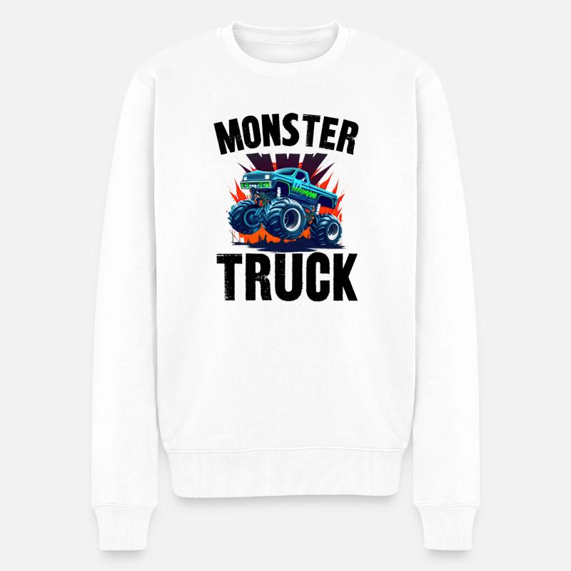 monster truck - Pull Premium bio Homme - blanc