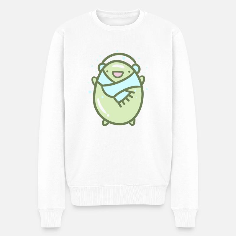Süße Winterbohne - Männer Premium Bio Pullover - Weiß