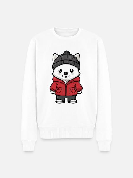 Samoyed Dog Winter - Men's Premium Organic Jumper - white