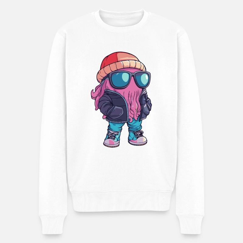 Méduse Bande dessinée cool - Pull Premium bio Homme - blanc