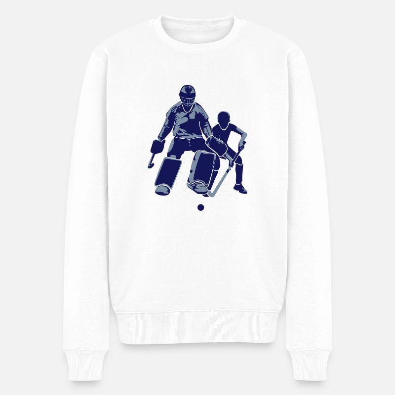 Torwart Feldhockey - Männer Premium Bio Pullover - Weiß