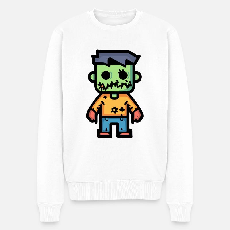 Zombie Halloween Comic Funny - Men's Premium Organic Jumper - white