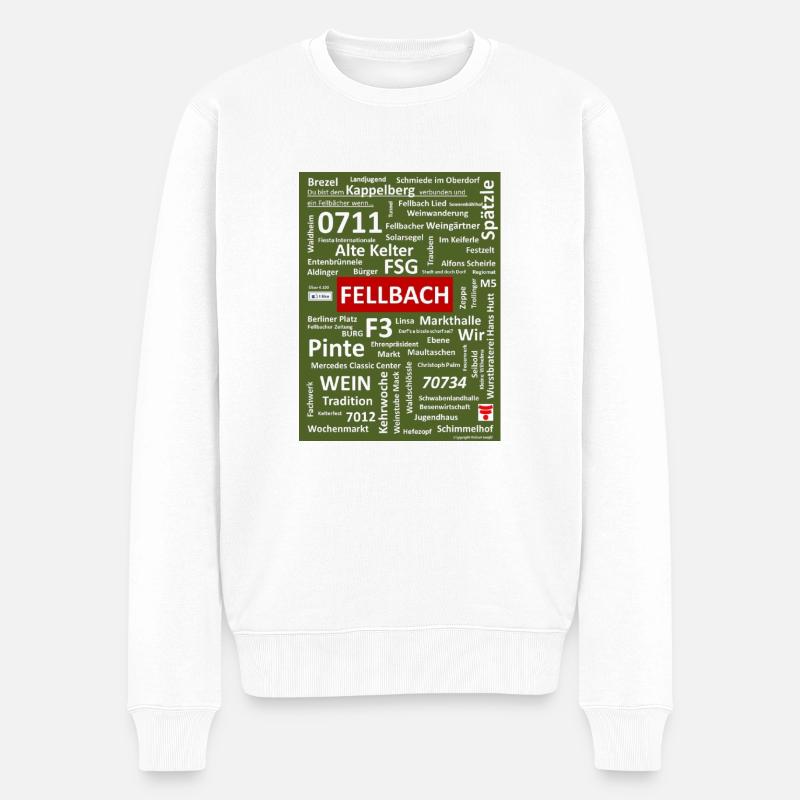 Fellbach - Männer Premium Bio Pullover - Weiß