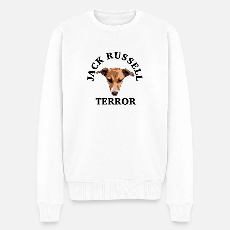 terreur Jack Russell - Pull Premium bio Homme - blanc