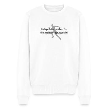 Lügen kurze Beine lauf schneller - Männer Premium Bio Pullover - Weiß - Vorne - Thijin (182cm)