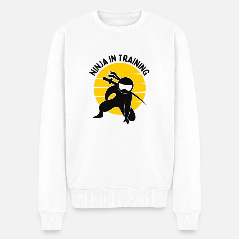 Design Ninja in Training - Pull Premium bio Homme - blanc