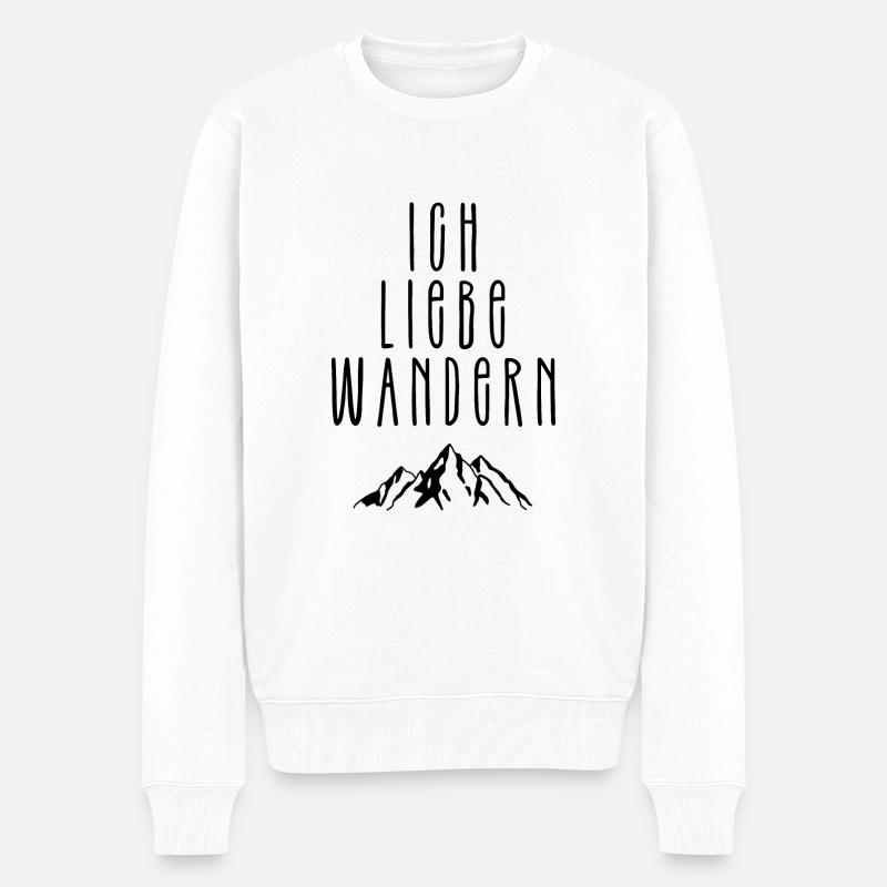 Ich liebe wandern - Männer Premium Bio Pullover - Weiß