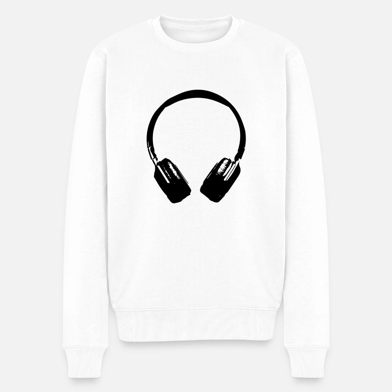 casque son - Pull Premium bio Homme - blanc