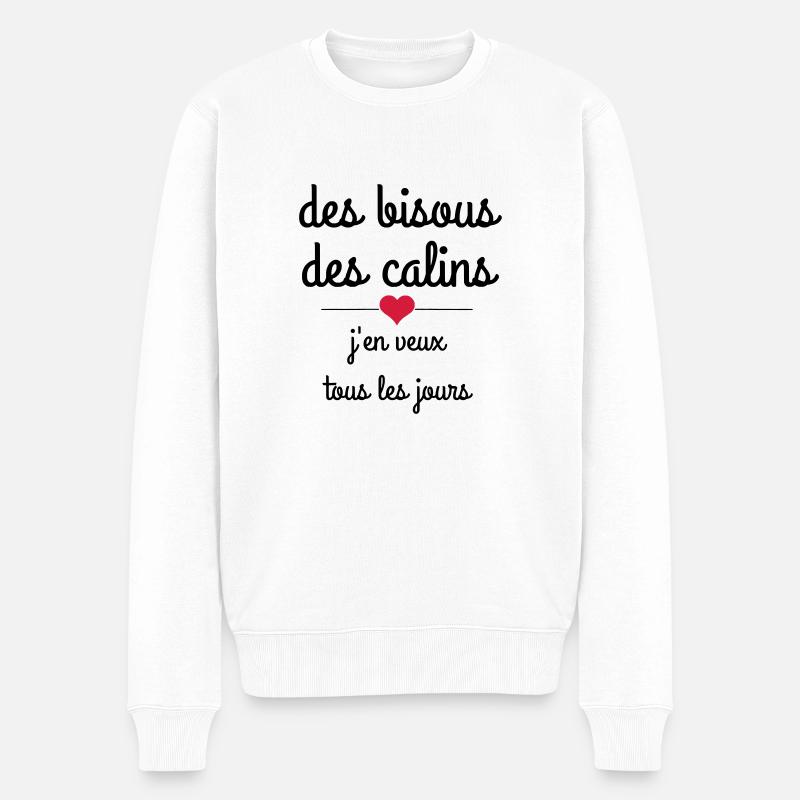 des bisous des calins - Pull Premium bio Homme - blanc