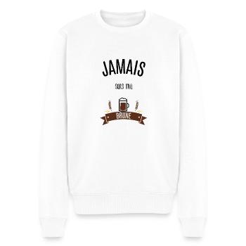 Jamais sans ma brune - Pull Premium bio Homme - blanc - Devant - Thijin (182cm)