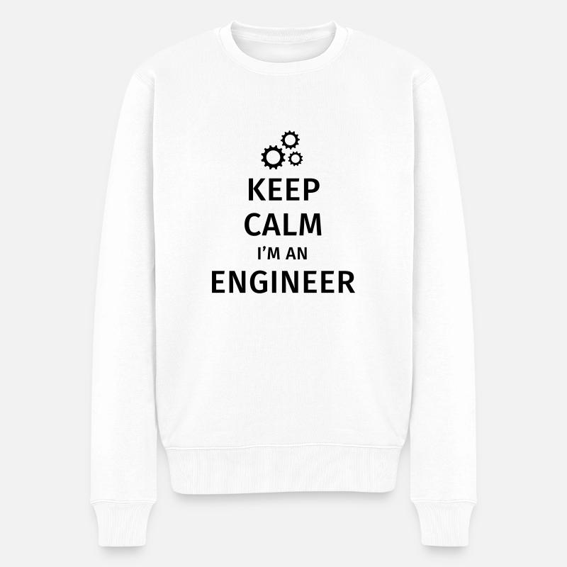 Keep Calm I'm an Engineer - Männer Premium Bio Pullover - Weiß
