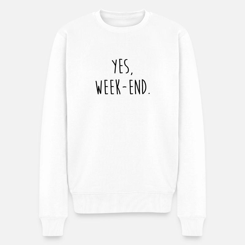 Yes week-end - Pull Premium bio Homme - blanc