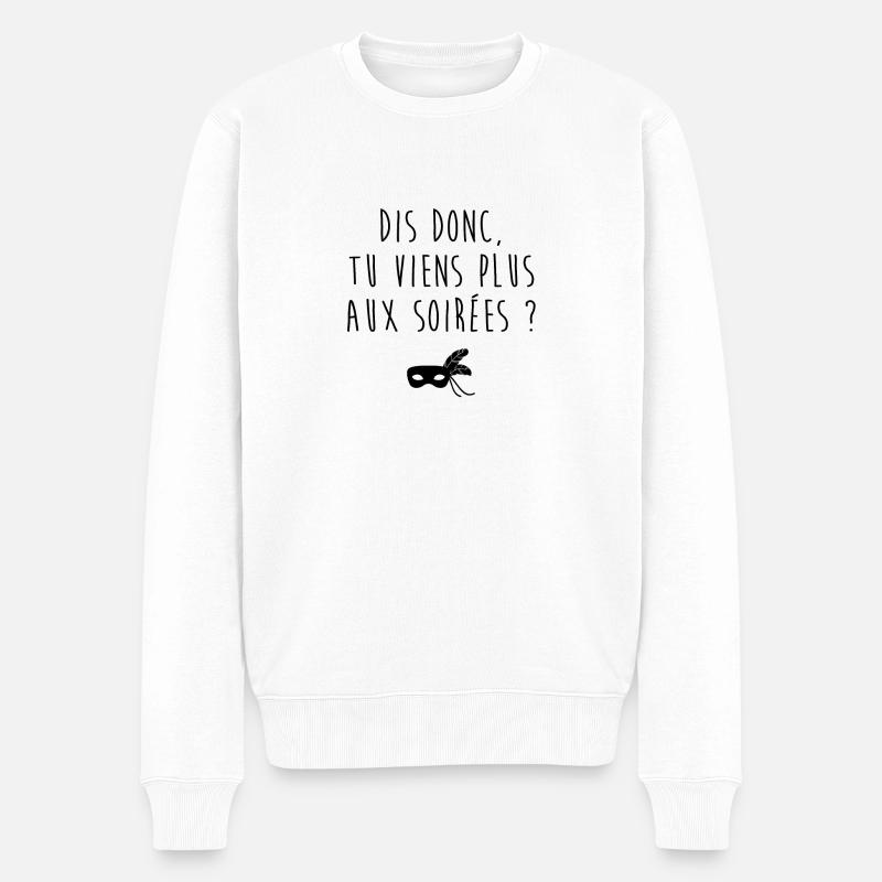 Tu viens plus aux soirées - Pull Premium bio Homme - blanc