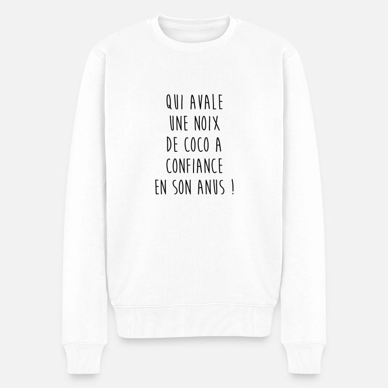 ...une noix de coco - Pull Premium bio Homme - blanc