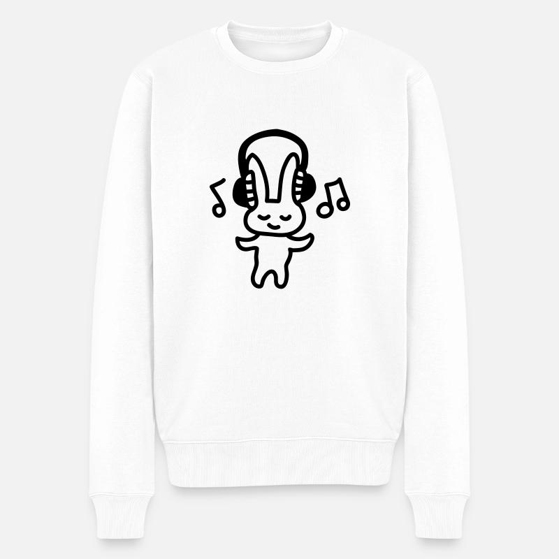 musique de lapin - ligne - Pull Premium bio Homme - blanc