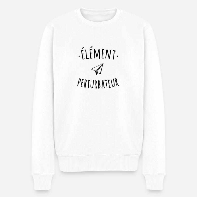 élément perturbateur - Pull Premium bio Homme - blanc