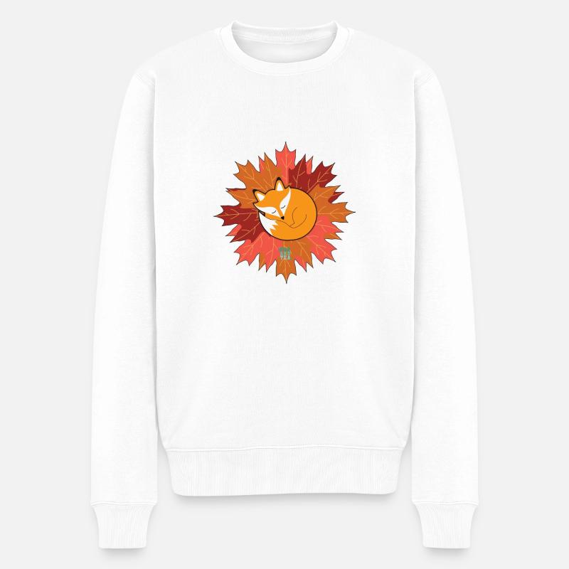 Fox Et Tea_ automne - Pull Premium bio Homme - blanc