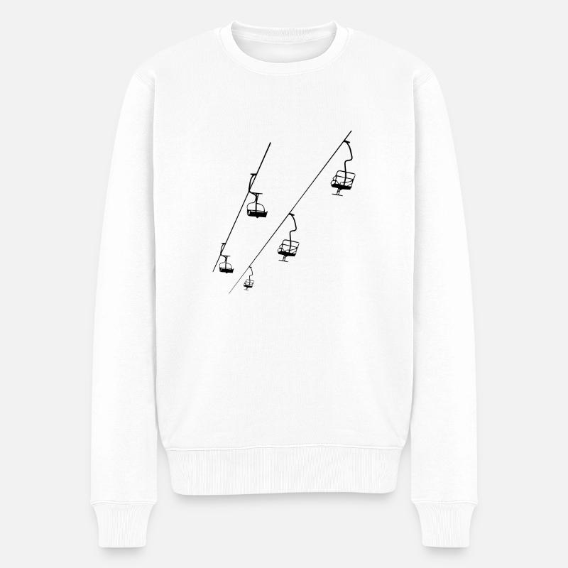 The Chairlift - Männer Premium Bio Pullover - Weiß