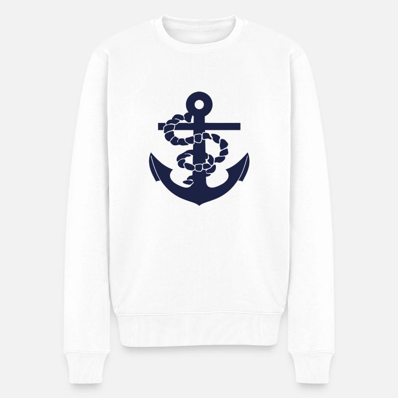 Anchor - Männer Premium Bio Pullover - Weiß