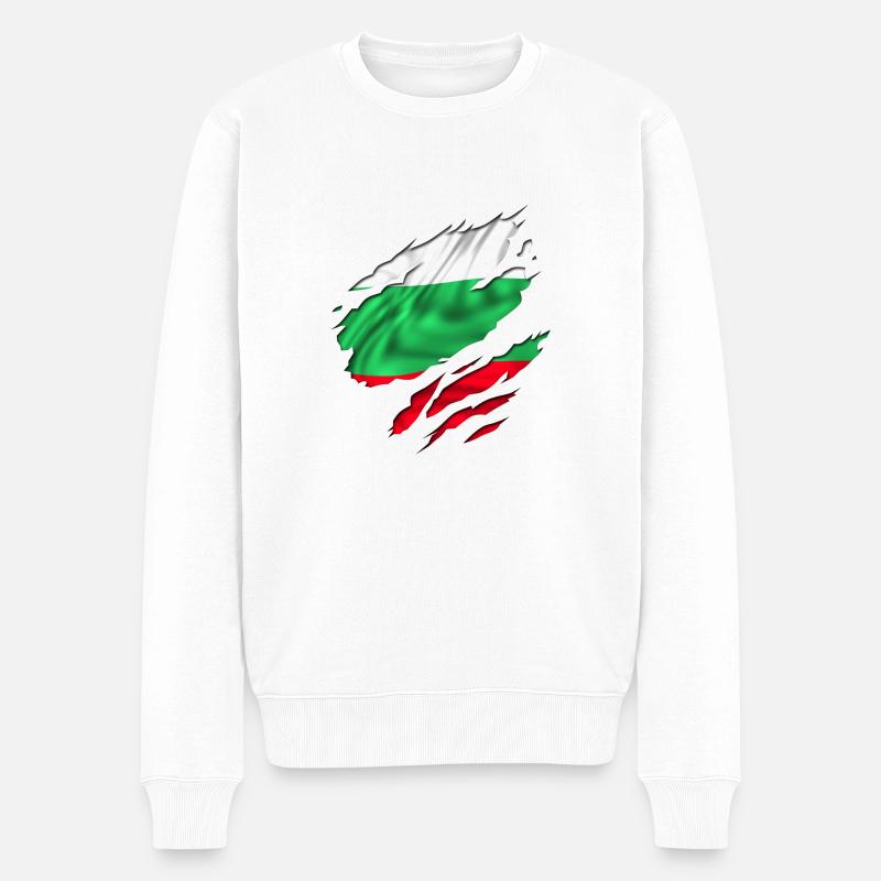deutschland fahne flagge - Männer Premium Bio Pullover - Weiß