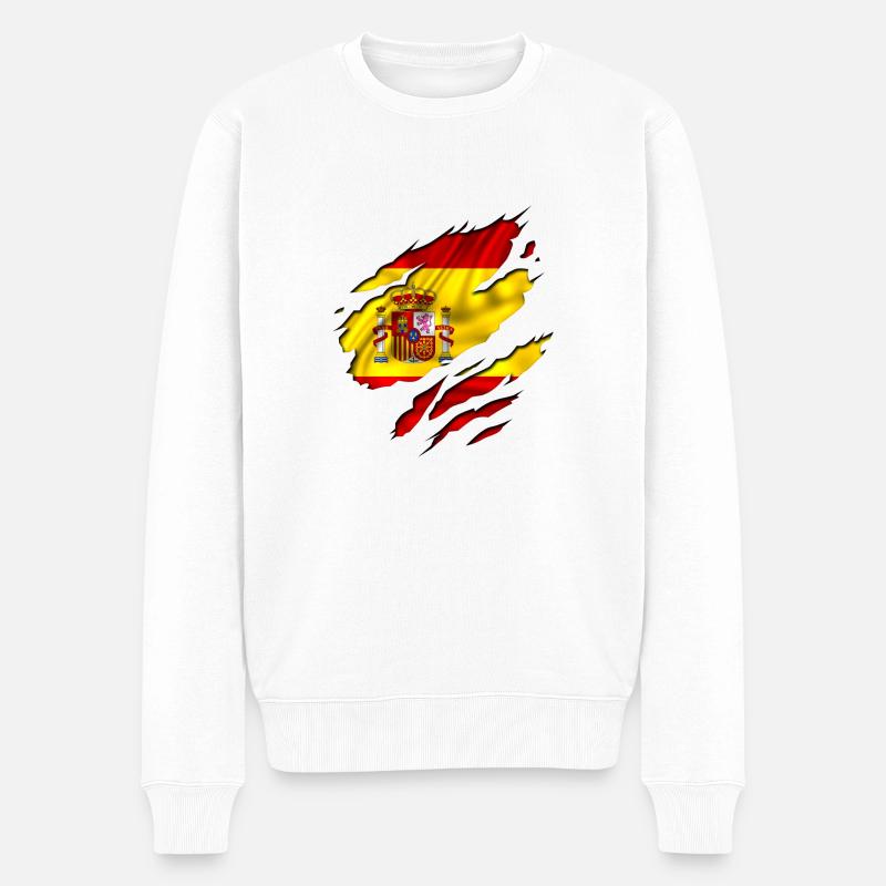 españa flagge spain - Männer Premium Bio Pullover - Weiß