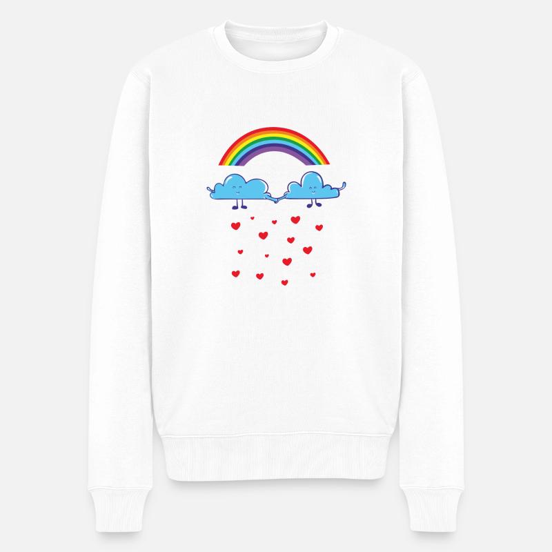 Etre amoureux - homosexualité - paix - Pull Premium bio Homme - blanc