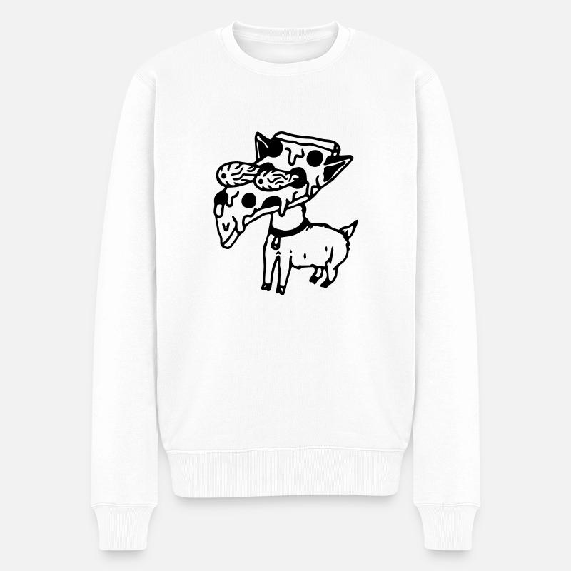 Pizza Hund - Männer Premium Bio Pullover - Weiß