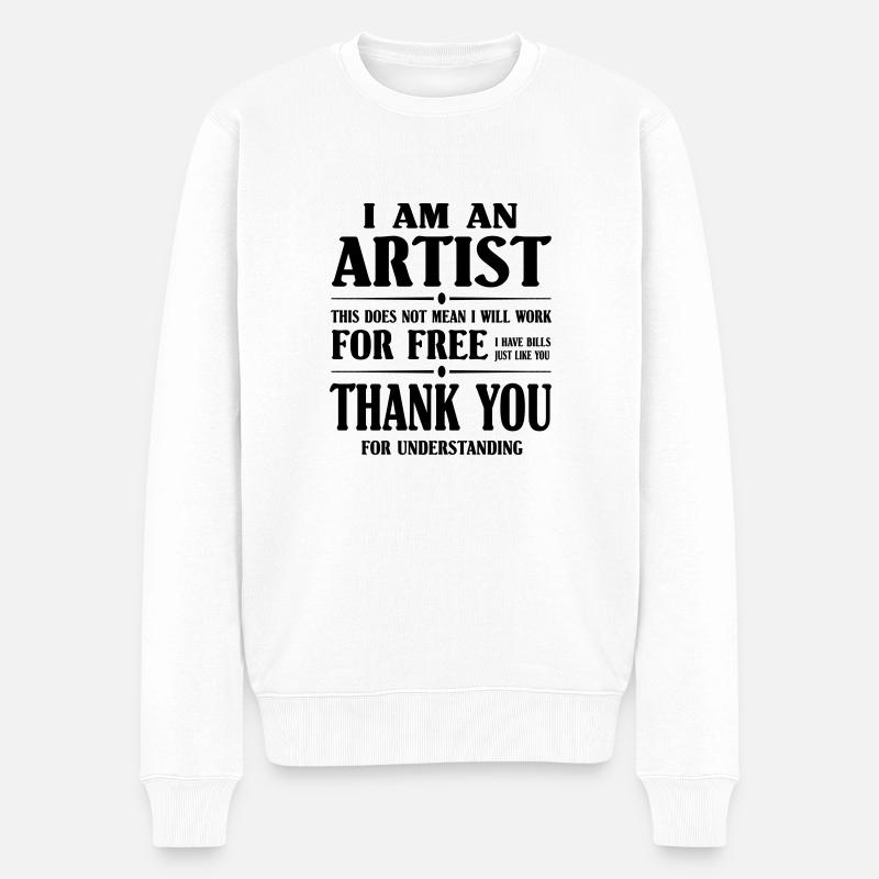 Je suis un artiste - PrintShirt.at - Pull Premium bio Homme - blanc