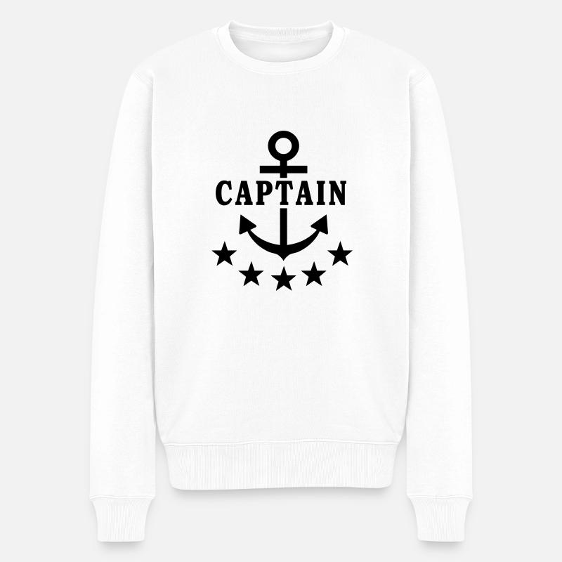 captain - Männer Premium Bio Pullover - Weiß