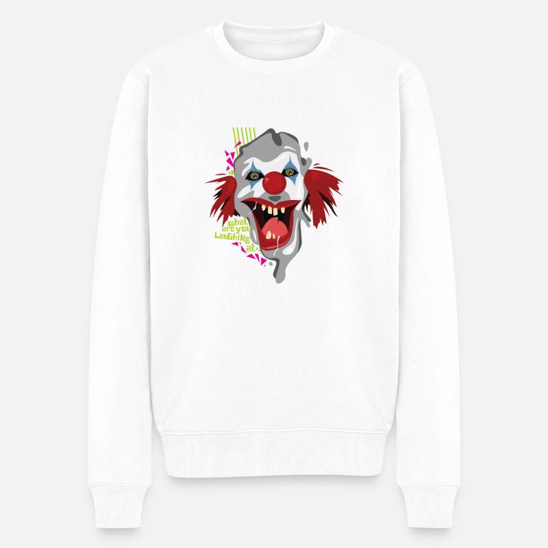 evil_clown - Männer Premium Bio Pullover - Weiß