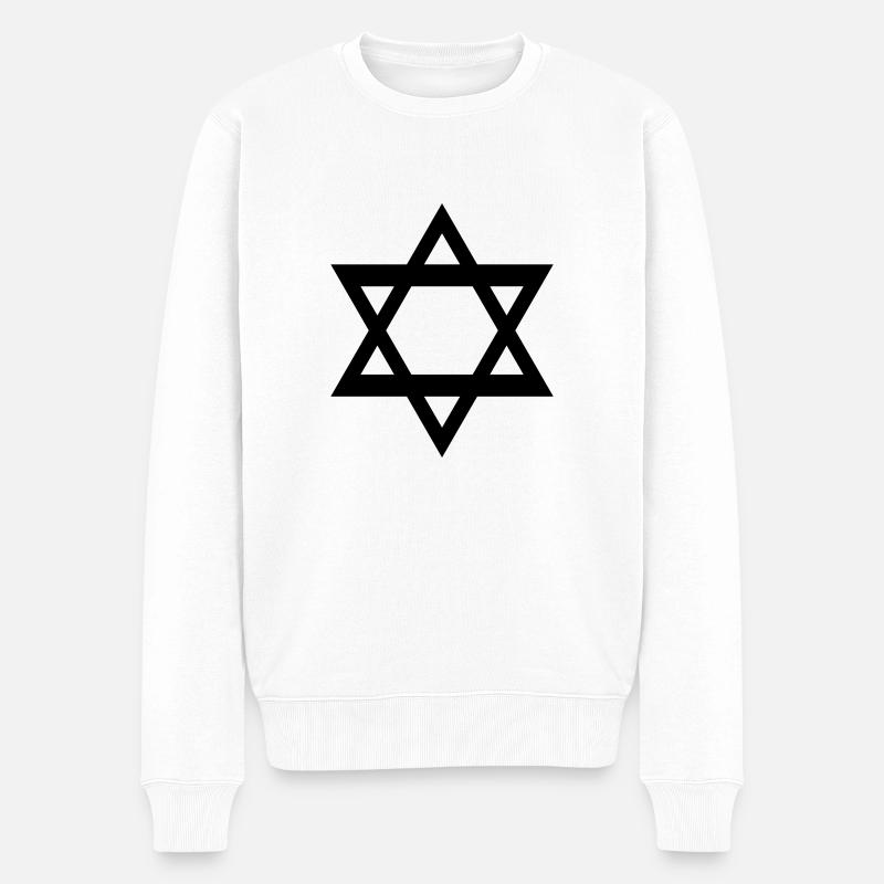star_of_david - Pull Premium bio Homme - blanc