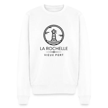 la rochelle vieux port - Pull Premium bio Homme - blanc - Devant - Thijin (182cm)
