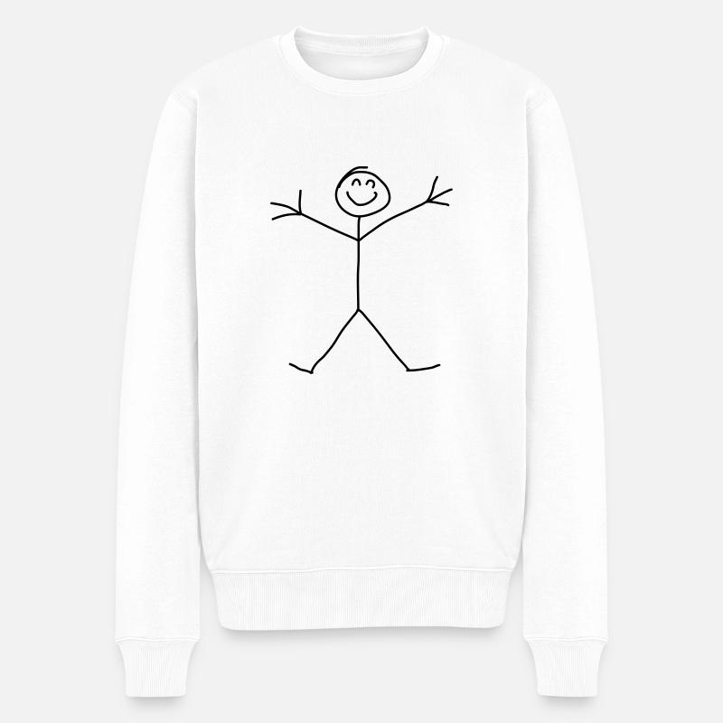 Stick Figure - Pull Premium bio Homme - blanc