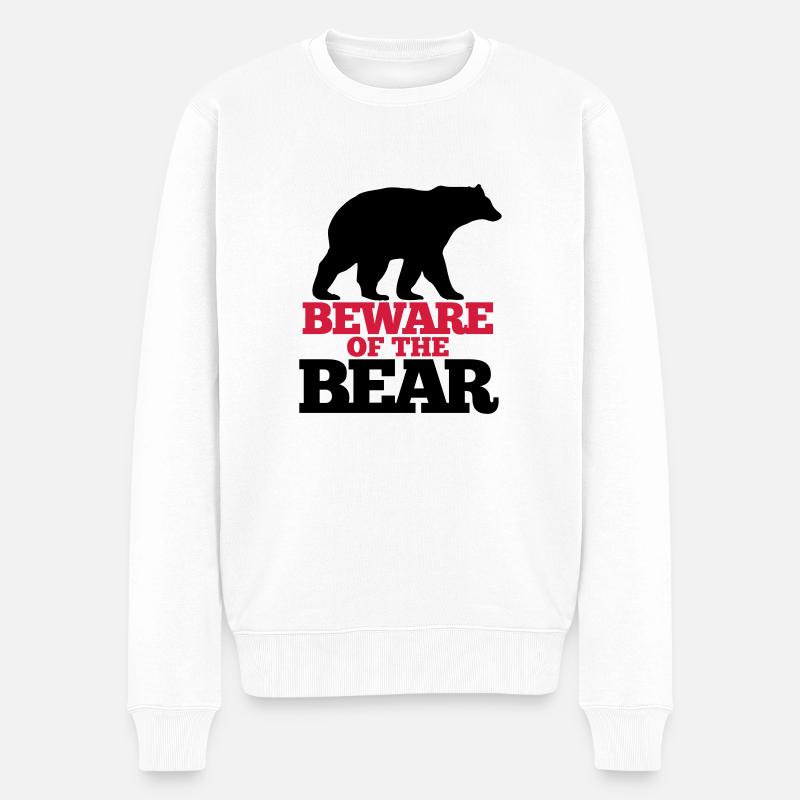Bär Wild T-Shirt - Männer Premium Bio Pullover - Weiß