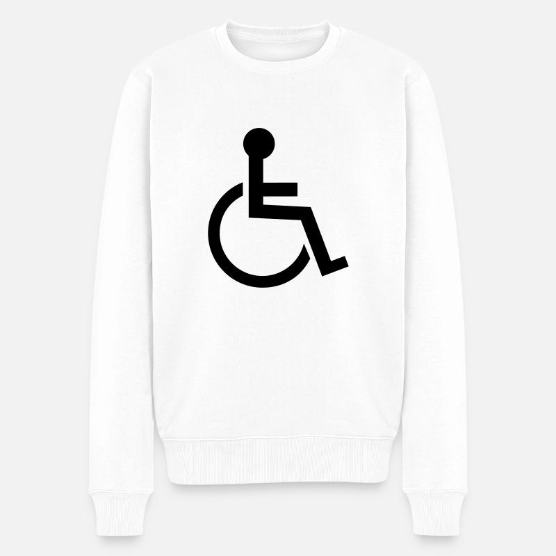 rollstuhl - Männer Premium Bio Pullover - Weiß